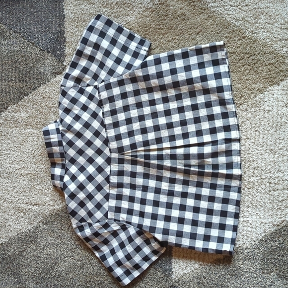 Kirious Los Angeles Gingham Button Down Cropped Boxy Top Black White Small - Picture 8 of 8